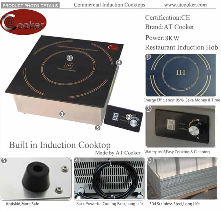 commercial induction hob built in commercial induction stove price QRPT-A8D750 commercial induction hob built in commercial induction stove price