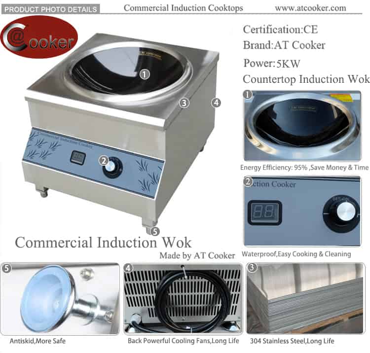 countertop wok burner commercial induction wok burner