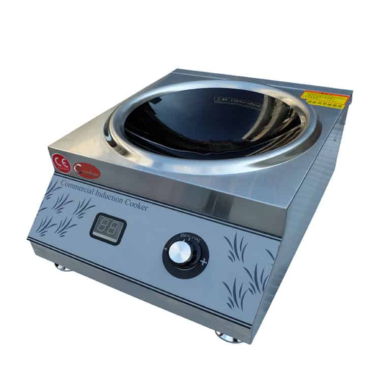 Commercial/Home Countertop Induction Cooker/Wok, Stainless Steel