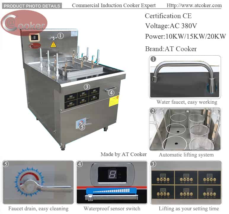 noodle boiler machine pasta boiler machine