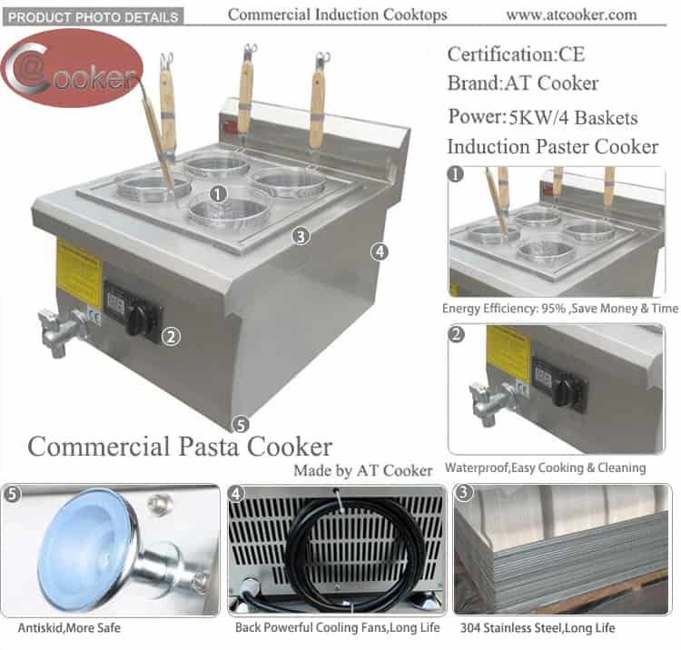 table top pasta cooker induction pasta cooker CPC ATT-APST-C5B D750 table top pasta cooker induction pasta cooker