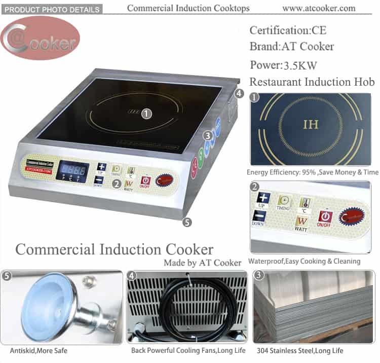 commercial portable induction cooktop THPT-AC3.5D750
