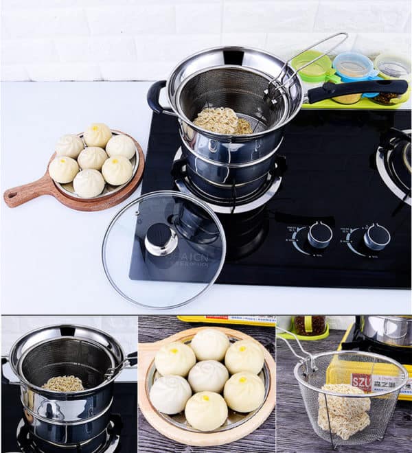 stainless steel chip pan basket and steamer wholesale