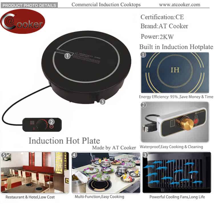 2KW commercial induction hotplate for hotel use