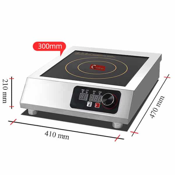 single commercial induction cooktop 3500W AT Cooker Size