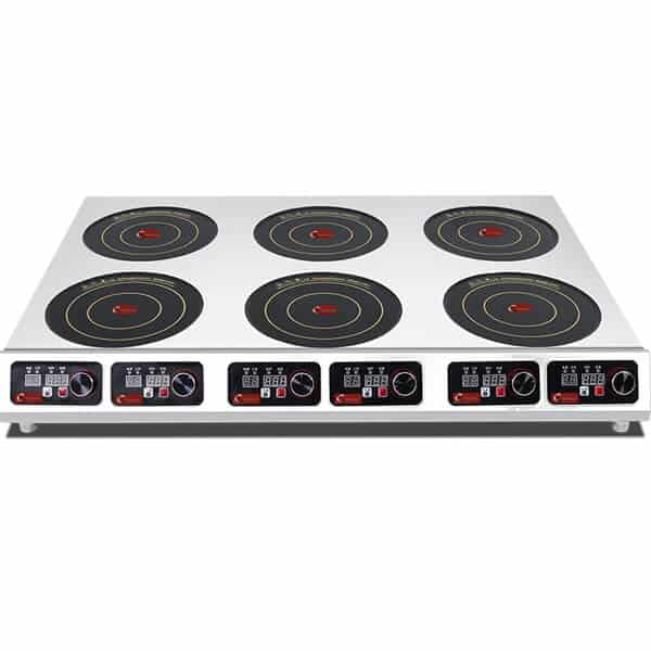stainless steel commercial induction cooktop 6 burner price 