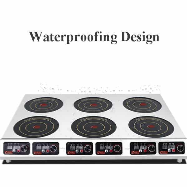 6 hobs commercial induction cooktop BZTA6C6 WATERPROOFING DESIGN