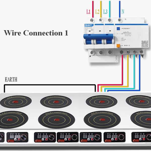 Commercial induction stove wiring with proper grounding