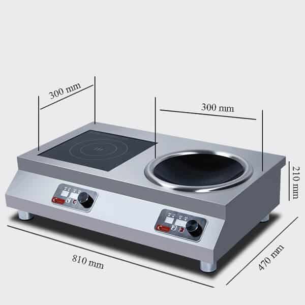 Commercial Induction Cooktop with Wok Burner | Dual 5KW Station for High-Volume Kitchens