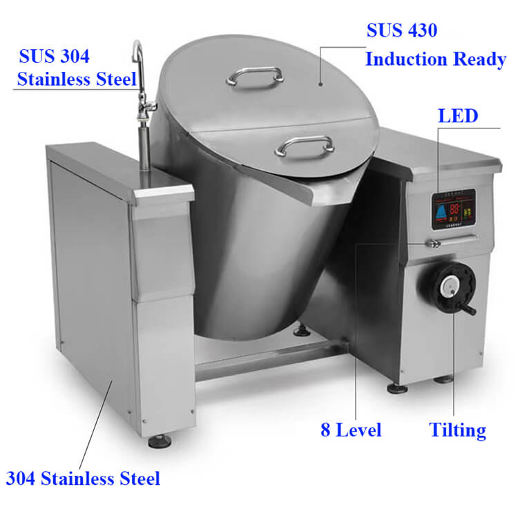 Automatic Tilting Boiling Pan | Commercial Boiling Pan