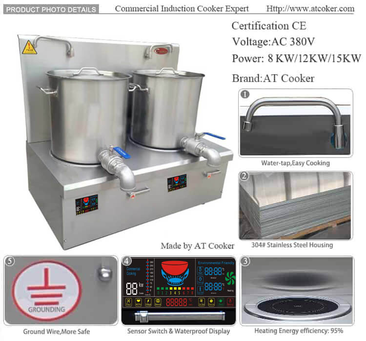 Commercial Stainless Steel Deep Stock Pot and Cooking Pot