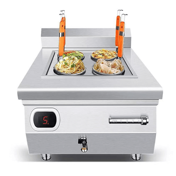 AT Cooker ATT-APST-C5 Table Top Pasta Cooker - Countertop Noodle Cooker 5KW 4 Baskets