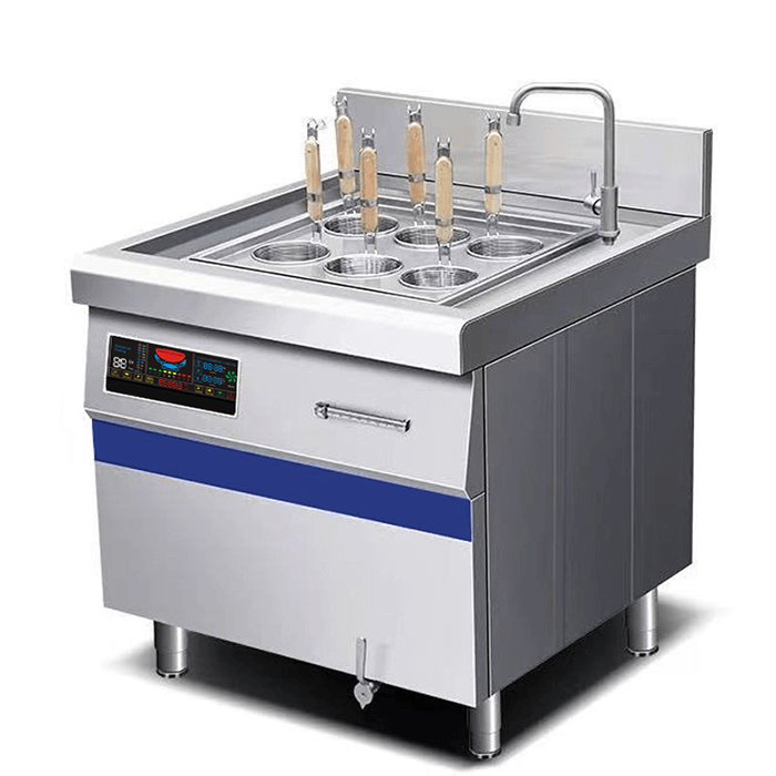 AT Cooker ATT-APST-D6 Restaurant Induction Noodle Cooker - Single Tank 6 Baskets 15KW