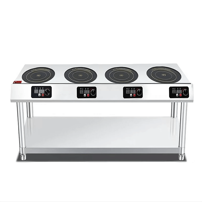 ATT-ABZ6 H435 Linear 4-Hob Freestanding Restaurant Induction Range | Shallow Depth for Tight Kitchens