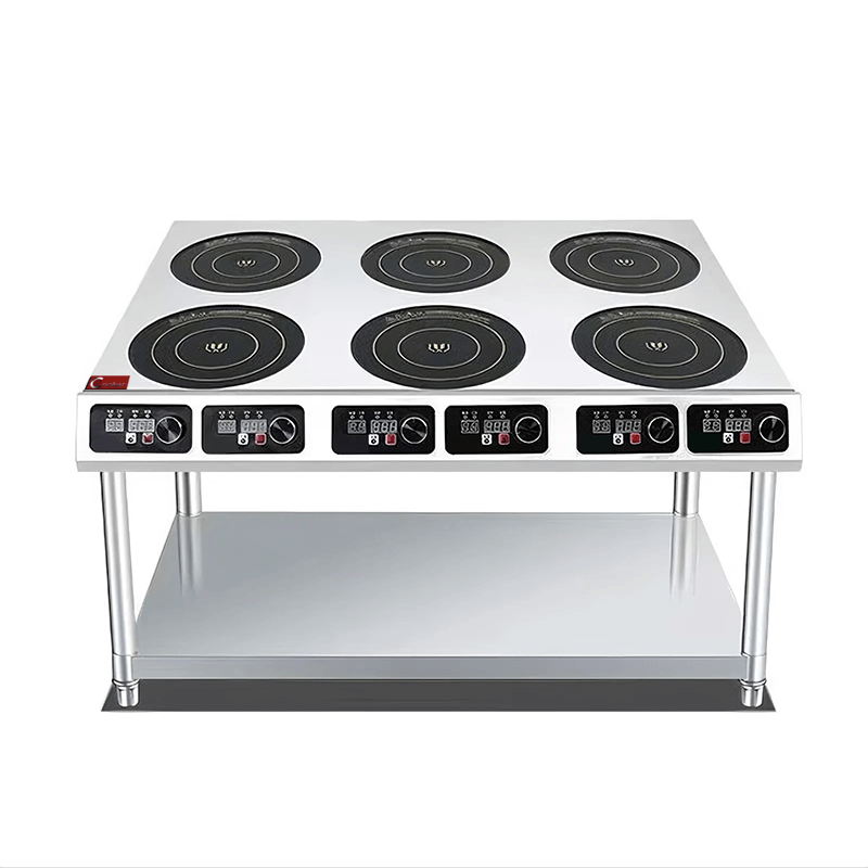 6 hobs commercial induction ranges