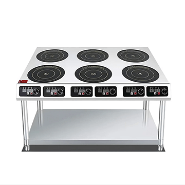 for hotels use 5 KW commercial induction burner 6 hobs