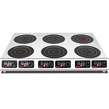 6-hobs-commercial-induction-cooktop-BZT-A6 635 Heavy-Duty 6-Burner Commercial Countertop Induction Range for High-Volume Kitchens