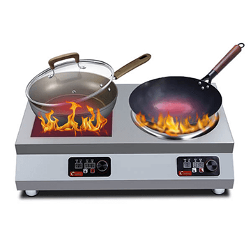 3500W × 2 restaurant induction cooktop with wok burner