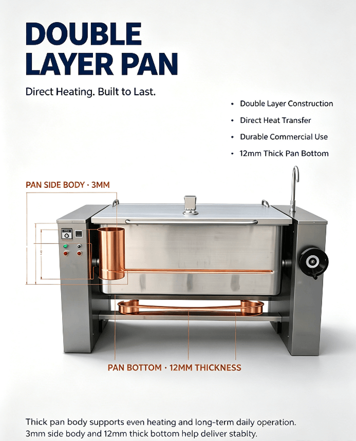 Bratt pan ATT-ABT BT 320E atcooker1 Bratt pan elétrico tudo-em-um de 320 L ATT-ABT BT 320E para fritar, estufar, ferver e cozinhar a vapor