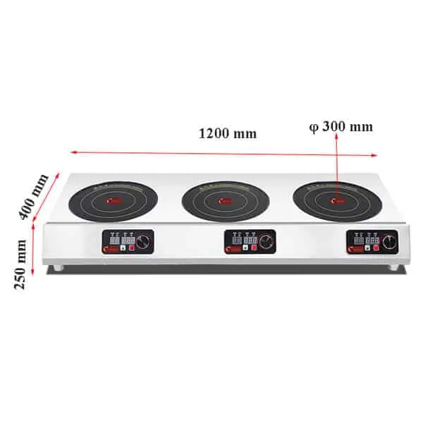 3 hobs countertop induction cooktop BZT-A6C3 SIZE BZT-A6 350 restaurant countertop induction cooker