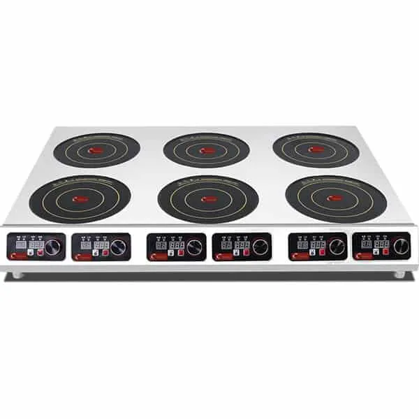 stainless steel commercial induction cooktop 6 burner price 