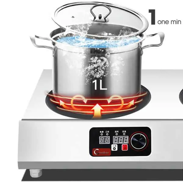 induction cooktop commercial 2 hobs SHPTA 2C fast BZT-A6 350 restaurant countertop induction cooker