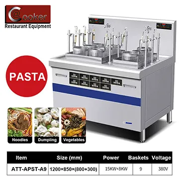 AT Cooker ATT-APST-A9: Freestanding Induction Automatic Pasta Cooker (Double Tank)